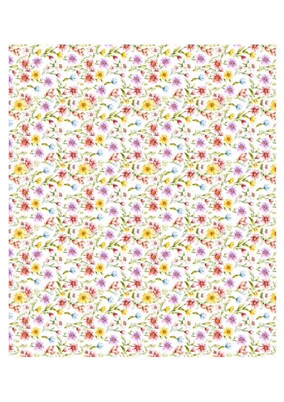Velký ubrus 120x140cm květiny barevné na bílém