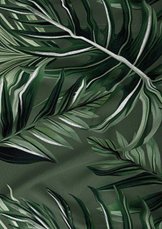 Bavlněné saténové povlečení 140x200 +70x90 - Velké listy zelené detail