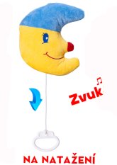 Měsíček plyšový 15cm natahovací hrací strojek zvuk