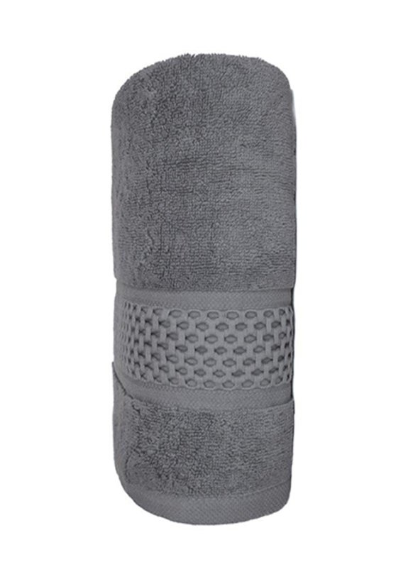 Samostatný ručník Asti s gramáží až 550g/m2 barvy šedé s jemnou bordurou