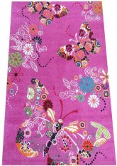 Dětský kusový koberec Motýl  růžový