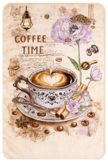 Mikrovlákno utěrka 40x60cm Coffee time růže fialová