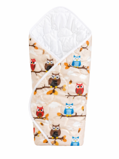 Zavinovačka pro miminko 75x75cm na suchý zip - Sovičky hnědé