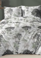 Bavlněné saténové povlečení 140x220 +70x90 - Stromy šedo/zelené 5075B Bavlněné saténové povlečení 140x220 +70x90 - Stromy šedo/zelené 5075B