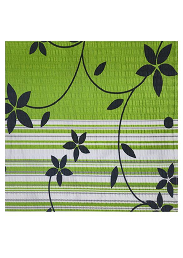 Dekorační krepový povlak na polštářek 40x40 - Listy a květy na zeleném