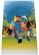Dětský kusový koberec minecraft barvy modrozelené 4sleep