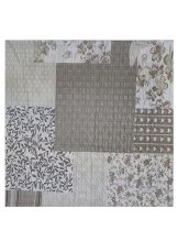 Dekorační krepový povlak na polštářek 40x40 - Patchwork béžový