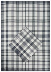 Kuchyňská utěrka egyptská bavlna káro šedé