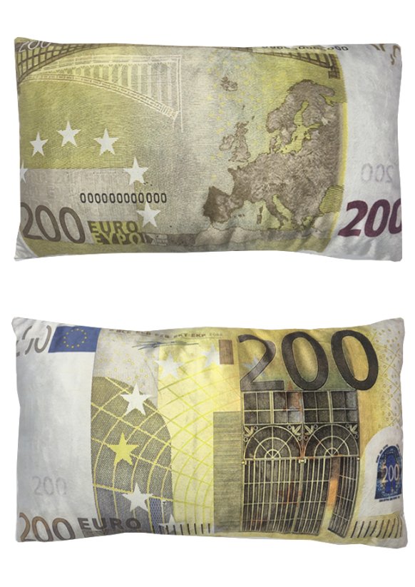 Dekorační polštář bankovka 200 Eur 30x50cm