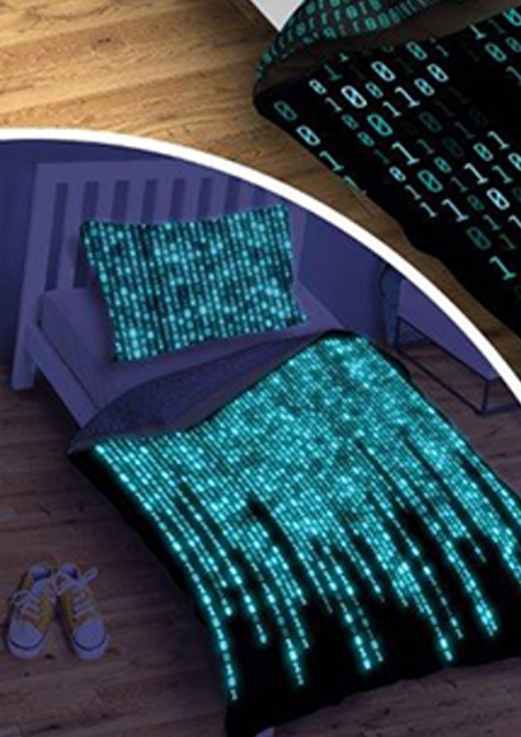 Bavlněné povlečení 140x200 + 70x90 oboustranné - Fluo matrix