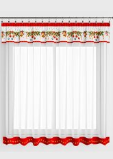 Hotová vánoční záclona 300x140cm - Baňky Hotová vánoční záclona 300x140cm - Baňky