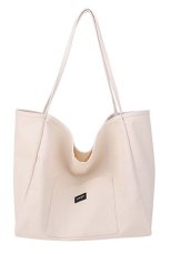 Plážová taška 33x20x31cm - krémová kapsa