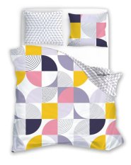 Povlečení satén 140x200 + 70x90 -  Milagro verde geometrické tvary barevné 08