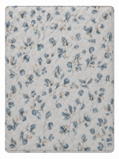 Přikrývka MILANO 160x200 Letní 250g - Lístečky modré na šedé