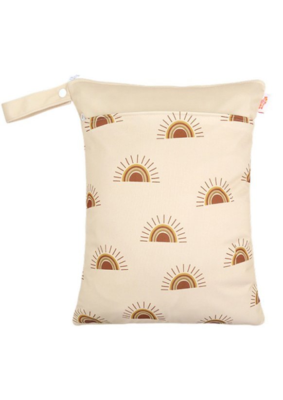 Plážová taška na zip 30x40cm - Slunce béžová