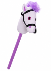 Koník na tyči plyšový 75cm Hobby horse - bílý