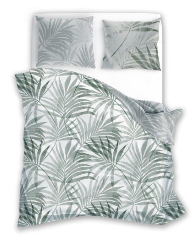 Povlečení satén 140x200 + 70x90 -  Milagro verde palmové listy 04