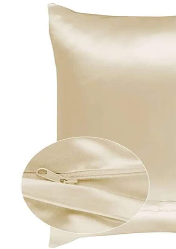 Saténový povlak 40x40cm - krémový detail