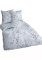 Flanelové povlečení 140/220 + 70/90 - 5009B Květy šedé