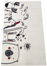 Dětský kusový koberec s motivem Jednorožce, bíločerný
