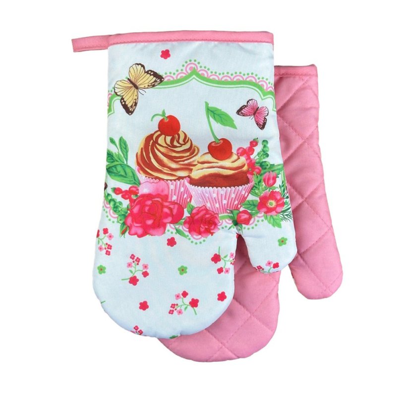 Chňapka kuchyňská /rukavice s magnetem a poutkem - Sweets růžový