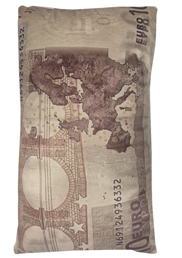 Dekorační polštář bankovka 10 Eur 30x50cm 2