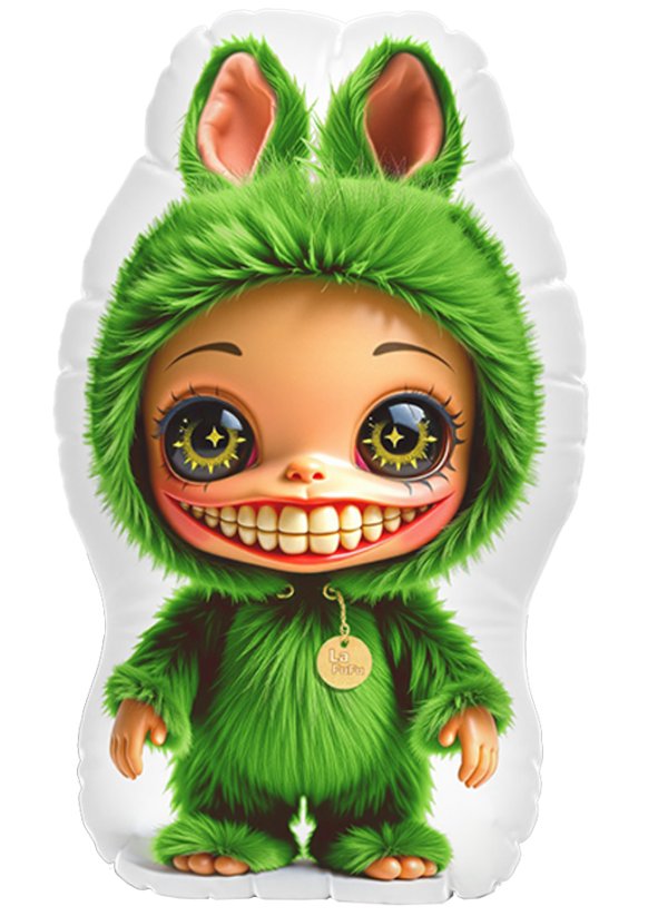 Dekorační polštář Labubi - zelený