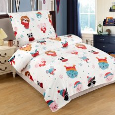 Povlečení mikroplyš vánoční motiv zvířatka zoo 140x200+7090cm na zip
