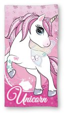 Dětská froté osuška 70x140cm - Unicorn jednorožec růžový