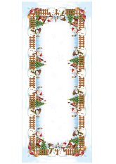 Vánoční ubrus/prostírání 30x45cm - Sněhuláci zelený