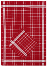 Kuchyňská utěrka z egyptské bavlny 50x70cm - Káro červené