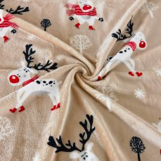 Povlečení vánoční mikroplyš vzor Rudolf sob hnědý