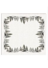 Vánoční ubrus zasněžené zelené stromečky 35x35cm Vánoční ubrus zasněžené zelené stromečky 35x35cm