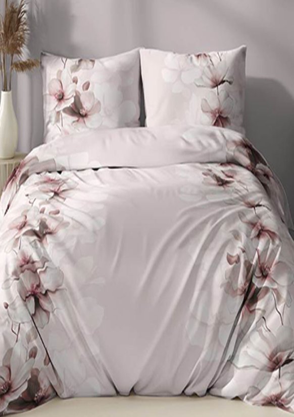 Flanelové povlečení 140x200 + 70x90 - Šípková růže na růžovém