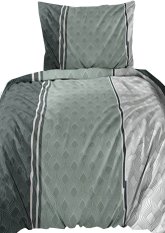 Flanelové povlečení 140x200 +70x90 - Geometrické tvary na zeleném na zip