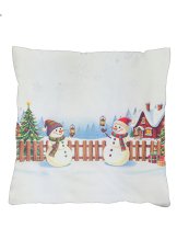 Vánoční povlak na polštář 40x40 na zip velur - Sněhuláci Vánoční povlak na polštář 40x40 na zip velur - Sněhuláci