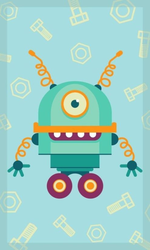 Dětský ručník 30x50cm - Robot modrý