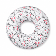 Popordní polštář O45cm - trojúhelníky černočervené