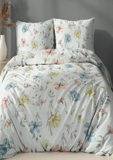 Flanelové povlečení 140x220 + 70x90 - Barevné květy na mátovém Flanelové povlečení 140x220 + 70x90 - Barevné květy na mátovém
