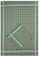 Kuchyňská utěrka s egyptské bavlny 50x70cm - Kostka zelená