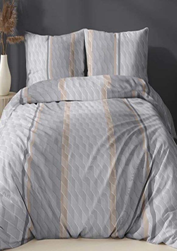 Flanelové povlečení 140x200 + 70x90 - Geometrie šedá