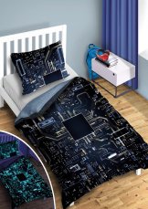Bavlněné povlečení 140x200 + 70x90cm - Fluo procesor 