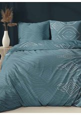 Bavlněné saténové povlečení 140x200 +70x90 - Oko tyrkysové