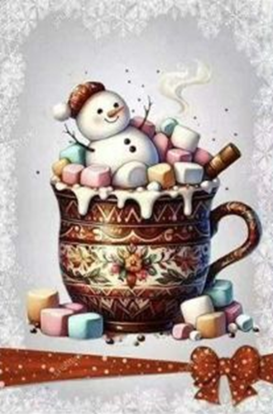 Mikrovlákno utěrka 40x60cm - vánoce sněhulák a marshmallow