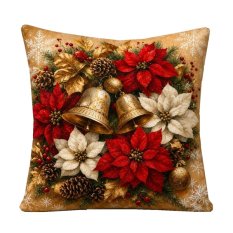 Vánoční povlak na polštář 45x45 na zip velur - Vánoční hvězda červená Vánoční povlak na polštář 45x45 na zip velur - Vánoční hvězda červená