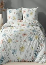 Flanelové povlečení 140x220 + 70x90 - Barevné květy na mátovém Flanelové povlečení 140x220 + 70x90 - Barevné květy na mátovém