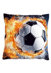 Povlak na polštář 40x40 na zip velur fotbalový míč