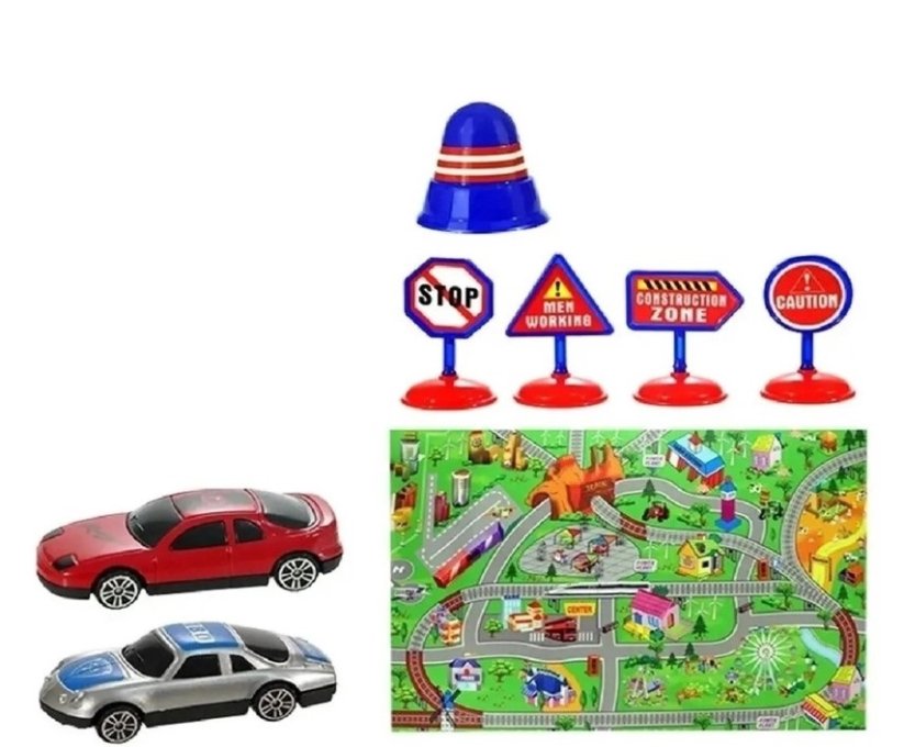 Hrací deka s ulicemi +auta +značky