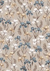 Bavlněné povlečení Lux 140x200+70x90cm - Kosatce na béžové detail