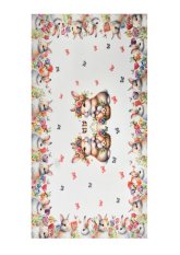 Velikonoční ubrus 30x45cm - Zajíčci a kraslice bílá